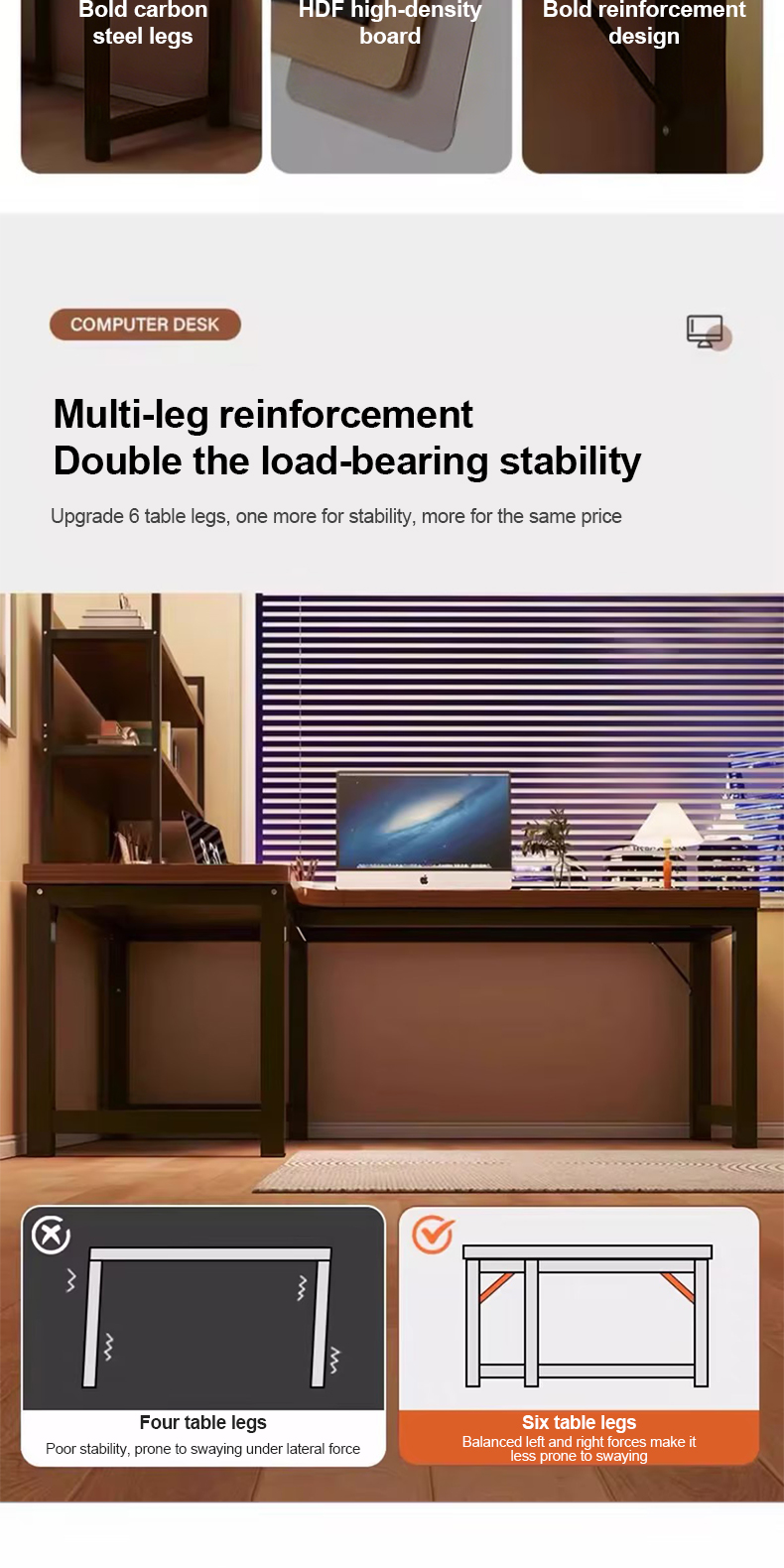 ALVIN L-Shaped Corner Table Computer Game Table Office Desk Study Table ...