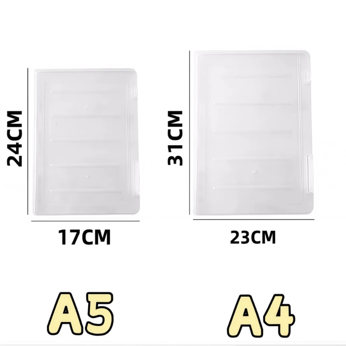 A4/A5 File Box With Double Buckle Desktop Organizer Transparent File ...