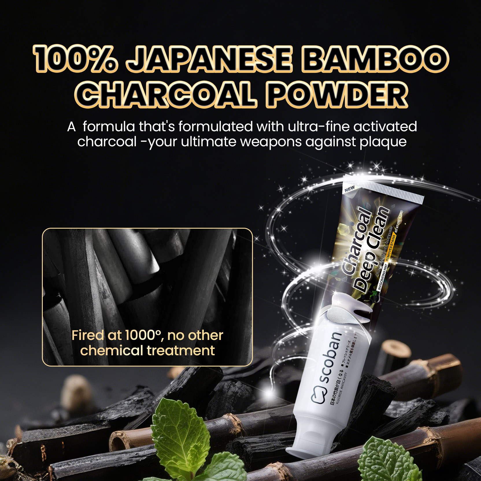 Scoban 100% Japan Imported Charcoal Toothpaste Deep Clean Toothpaste ...