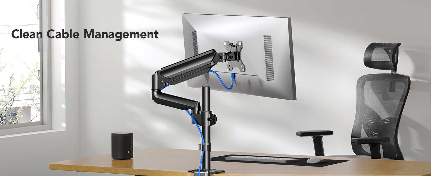 Inplay KMT-252 Tall Single Arm Monitor Mount Gas Spring Full Motion ...