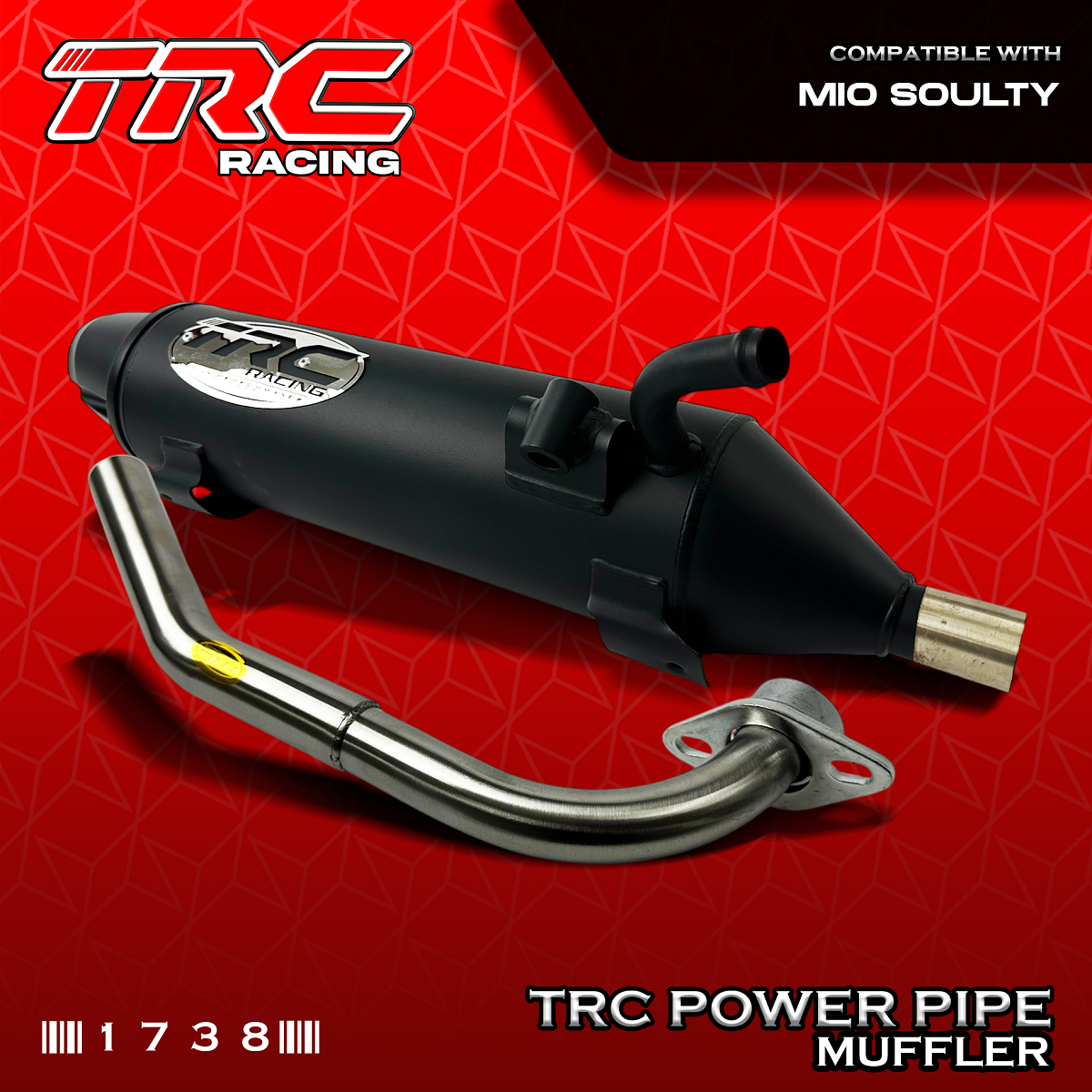 TRC RACING POWER PIPE MUFFLER EXHAUST for MIO SOULTY 1738 | Shopee ...