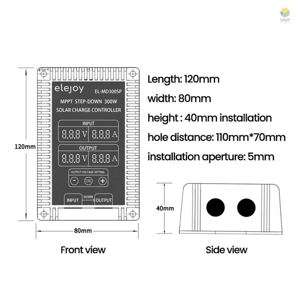 ELEJOY 200W 400W MPPT Solar Charge Controller SCC Step-down Real-time ...