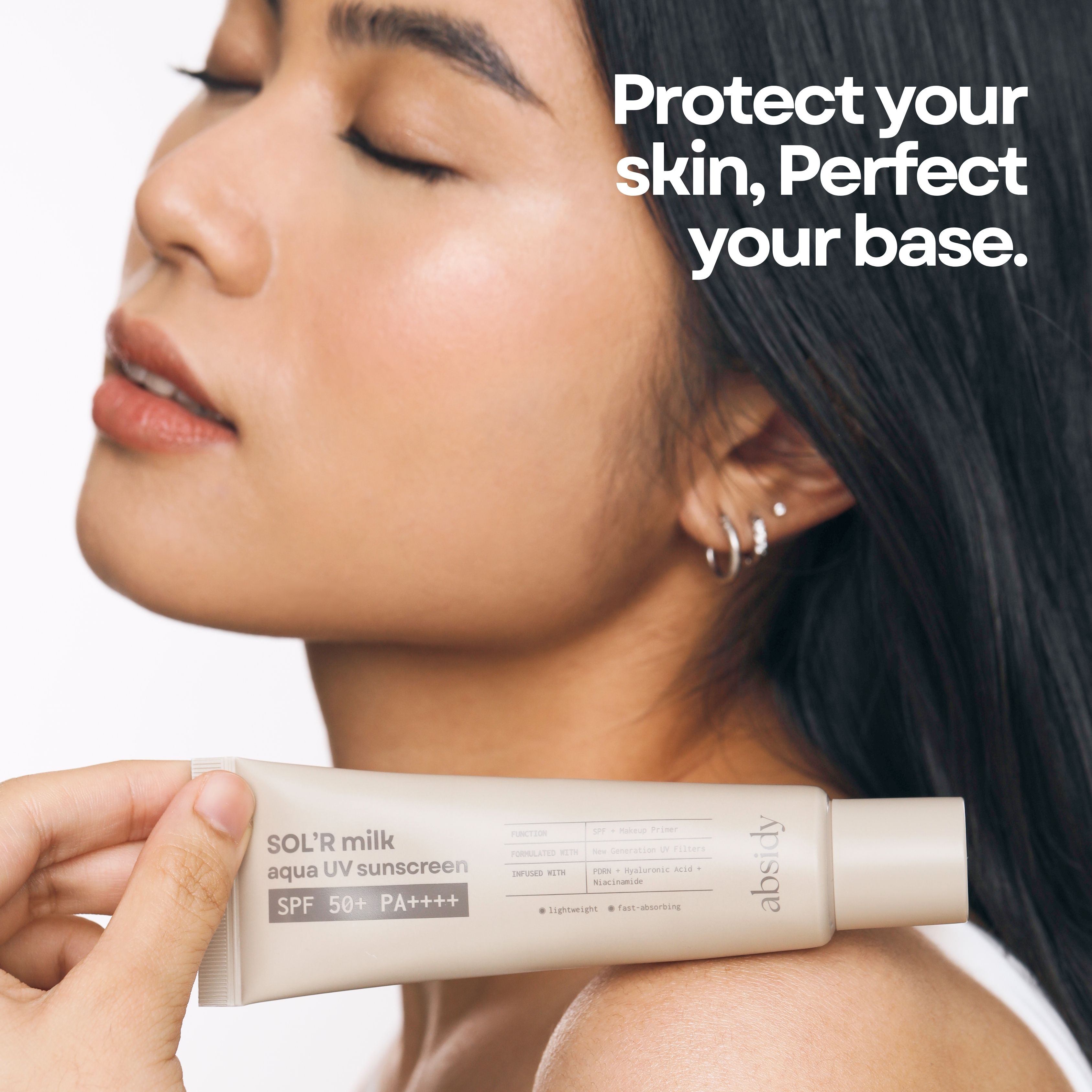 Absidy SOL'R Milk Aqua UV Sunscreen SPF 50+ PA++++ 50ml | Shopee ...