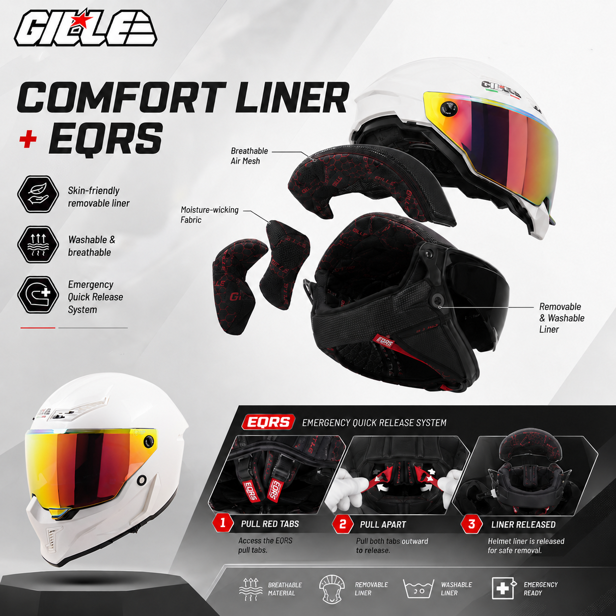 【𝑶𝑭𝑭𝑰𝑪𝑰𝑨𝑳】 GILLE ASTRAL Maori Dual Visor Helmet Full Face for ...