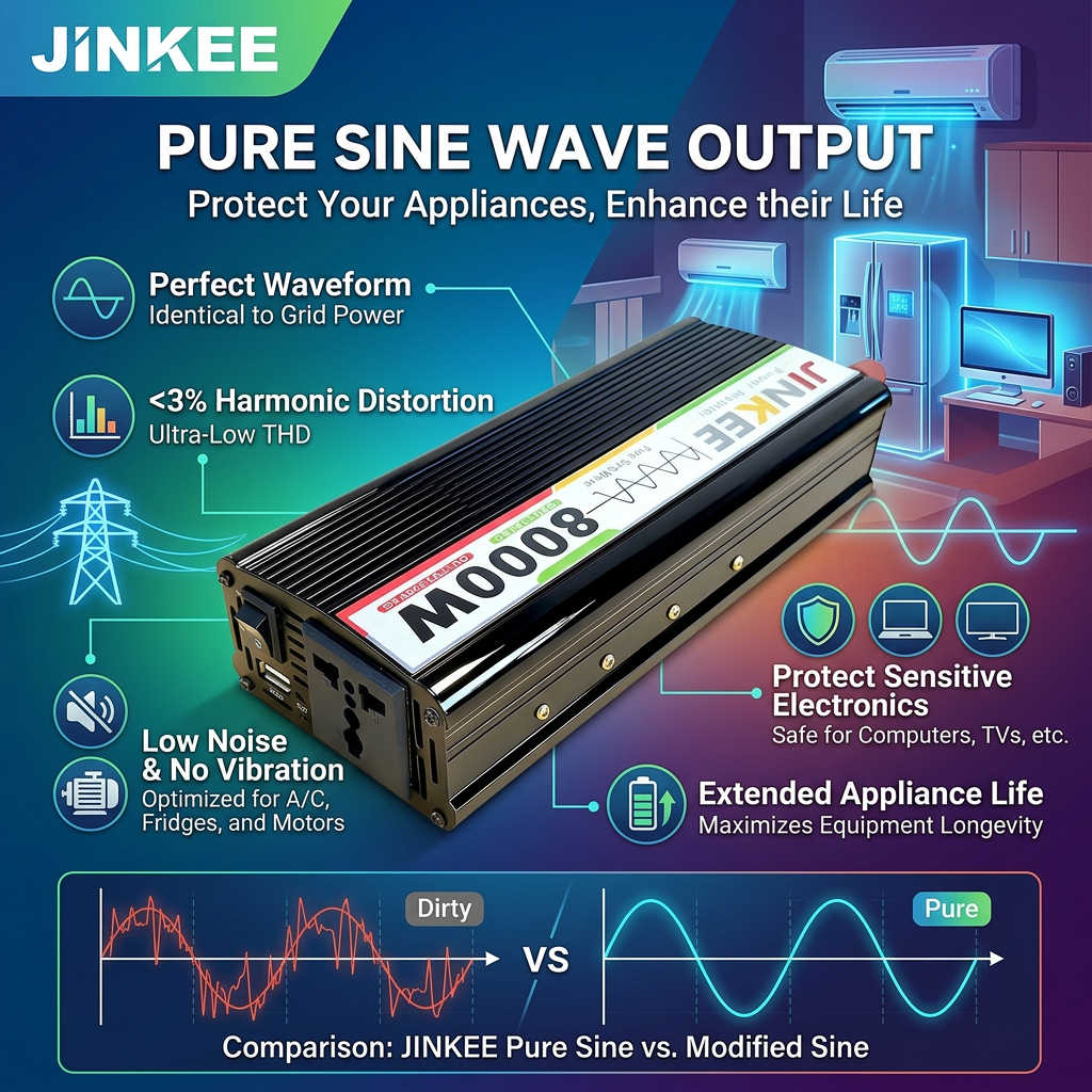 Power Inverter 12v to 220v 24V pure sine wave Heavy-Duty Dual AC ...