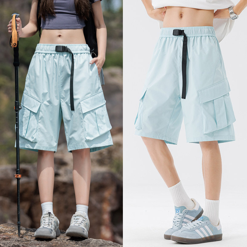 Summer Cargo Shorts 4 Pocket Unisex Oversized Plain Cool Fabric ...