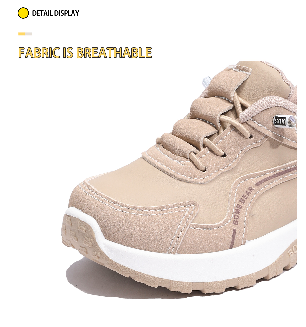 BOMB BEAR Kids Sneakers For Boys And Girls Lace Up Color Block School ...
