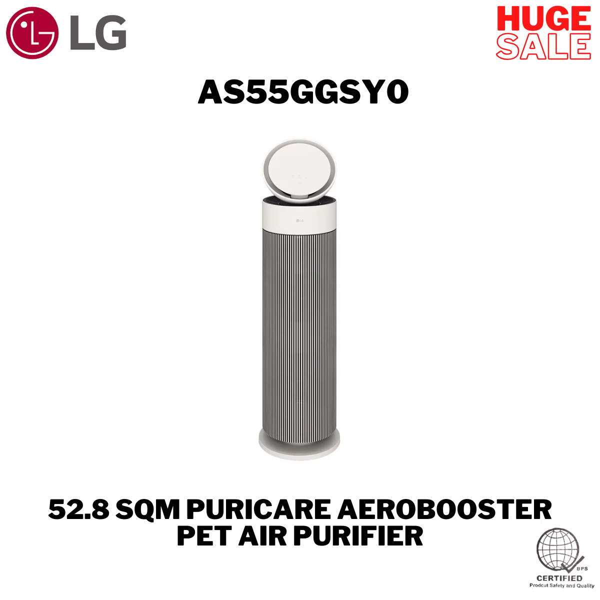 LG 52.8 sqm PuriCare AeroBooster Pet Air Purifier AS55GGSY0 2026 Model ...