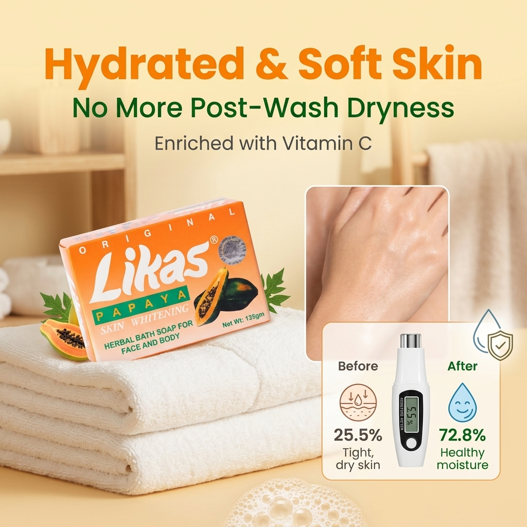 Likas Original Papaya Soap 135g – Brightening Cleansing Bar for Face ...