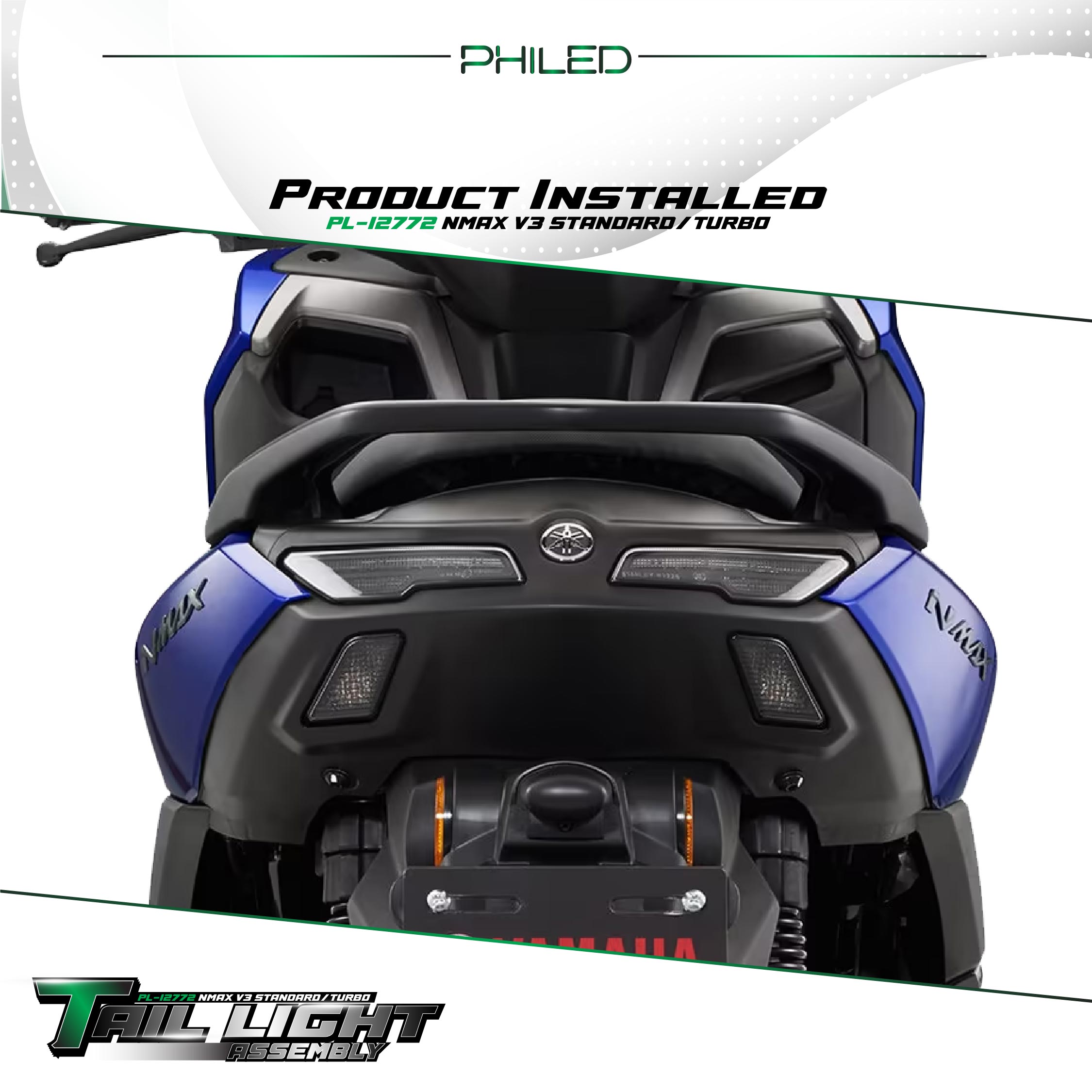 PHILED TAIL LIGHT ASSY FOR NMAX V3 STD/TURBO CLEAR LENS PL-12772 REAR ...
