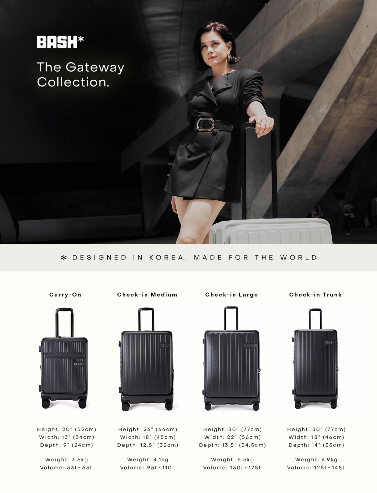 BASH Gateway Luggage Collection in Carbon | Shopee Philippines