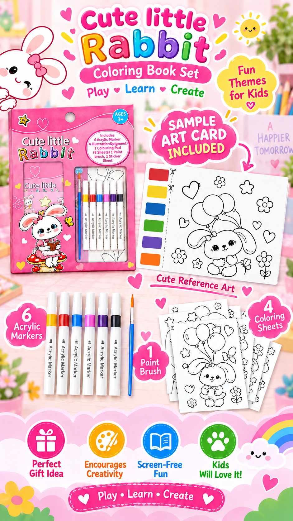 2026 13 in 1 Kids Watercolor Coloring Book With Paintbrush Drawing ...