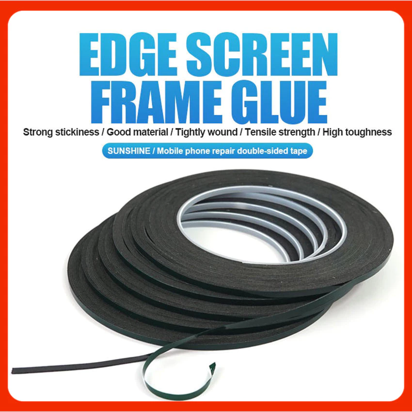 3mm Width 10 Meter Length black Double Sided Foam Tape for Display Edge ...