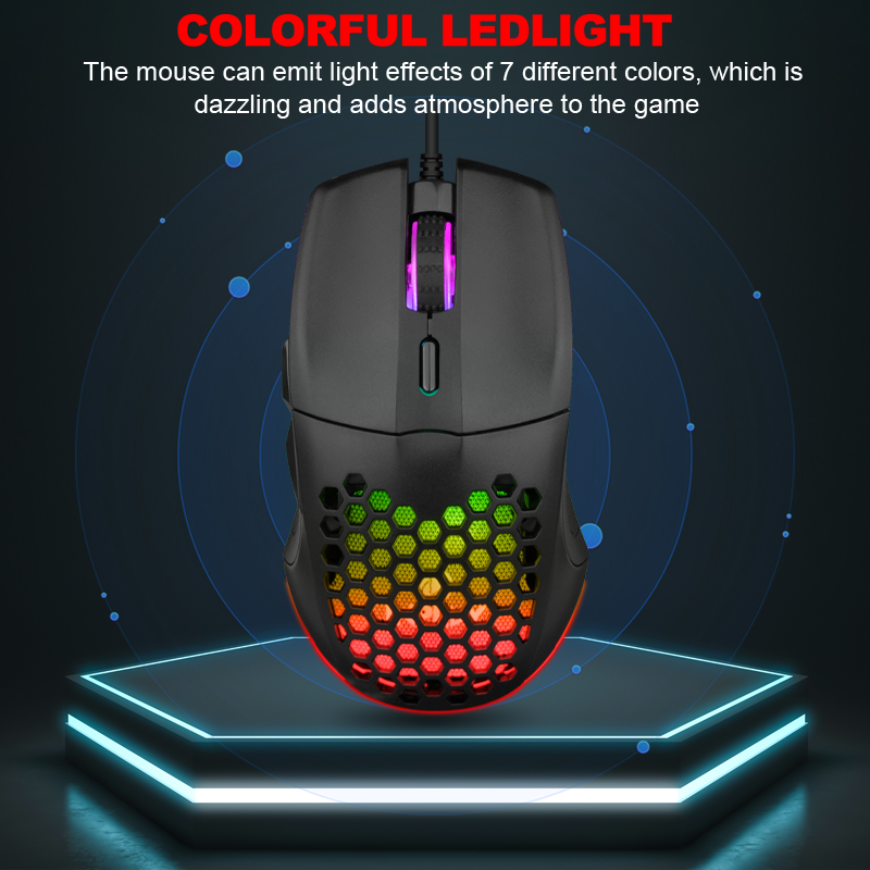 INPLAY M066 USB RGB Gaming Mouse Lightweight Hollow Luminous Mouse For ...