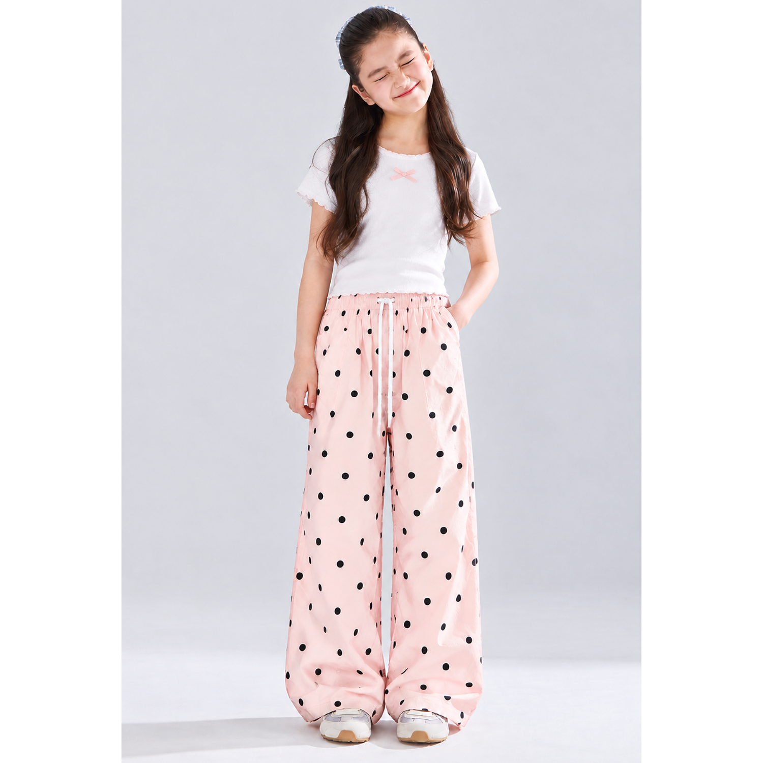 【BUY 1 TAKE 1】 6-11 Years Kids Polka Dot Pants | Double Pocket Loose ...