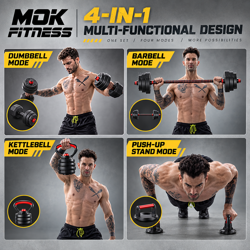 8 In 1 Dumbbell Set Adjustable 10~50Kg Dumbell Set Exercise Gym ...