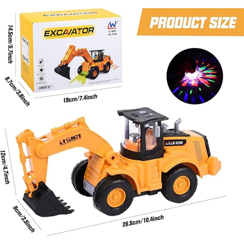 Bigtruck Electric Universal Excavator Hook Crane Toy Simulation Light ...