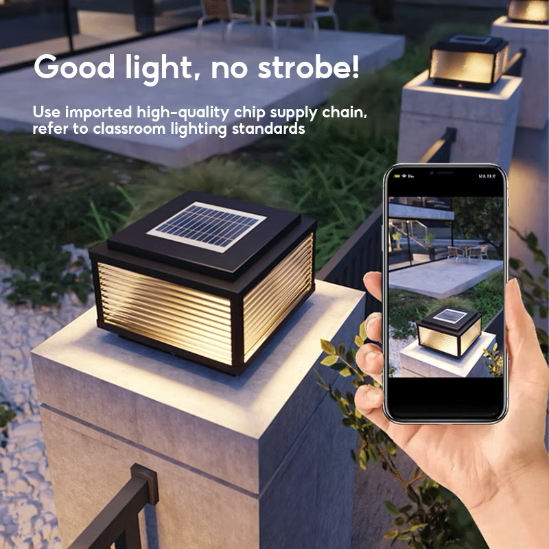 Outdoor Gate Light Solar Outdoor Pillar Lights IP68 Waterproof Solar ...