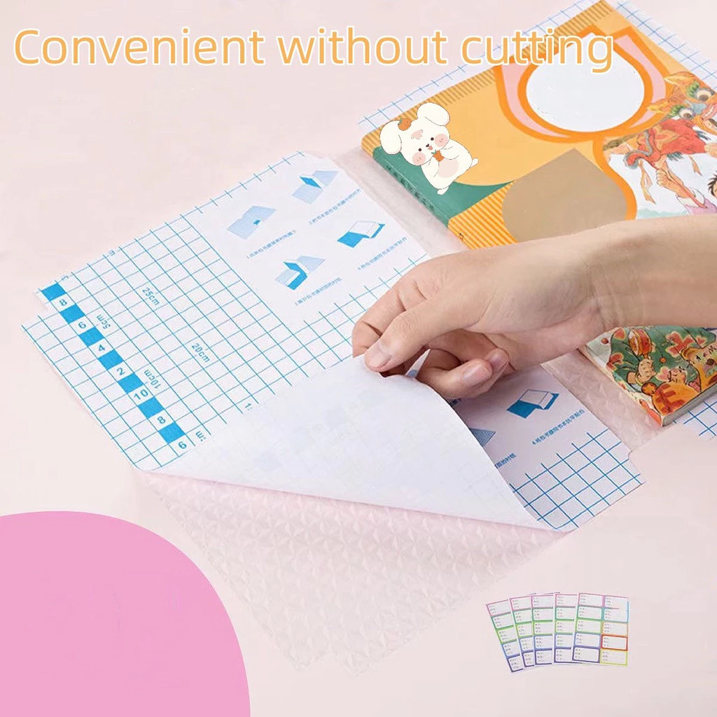 10 sheets Self-adhesive Book Wrapper transparent self-adhesive ...