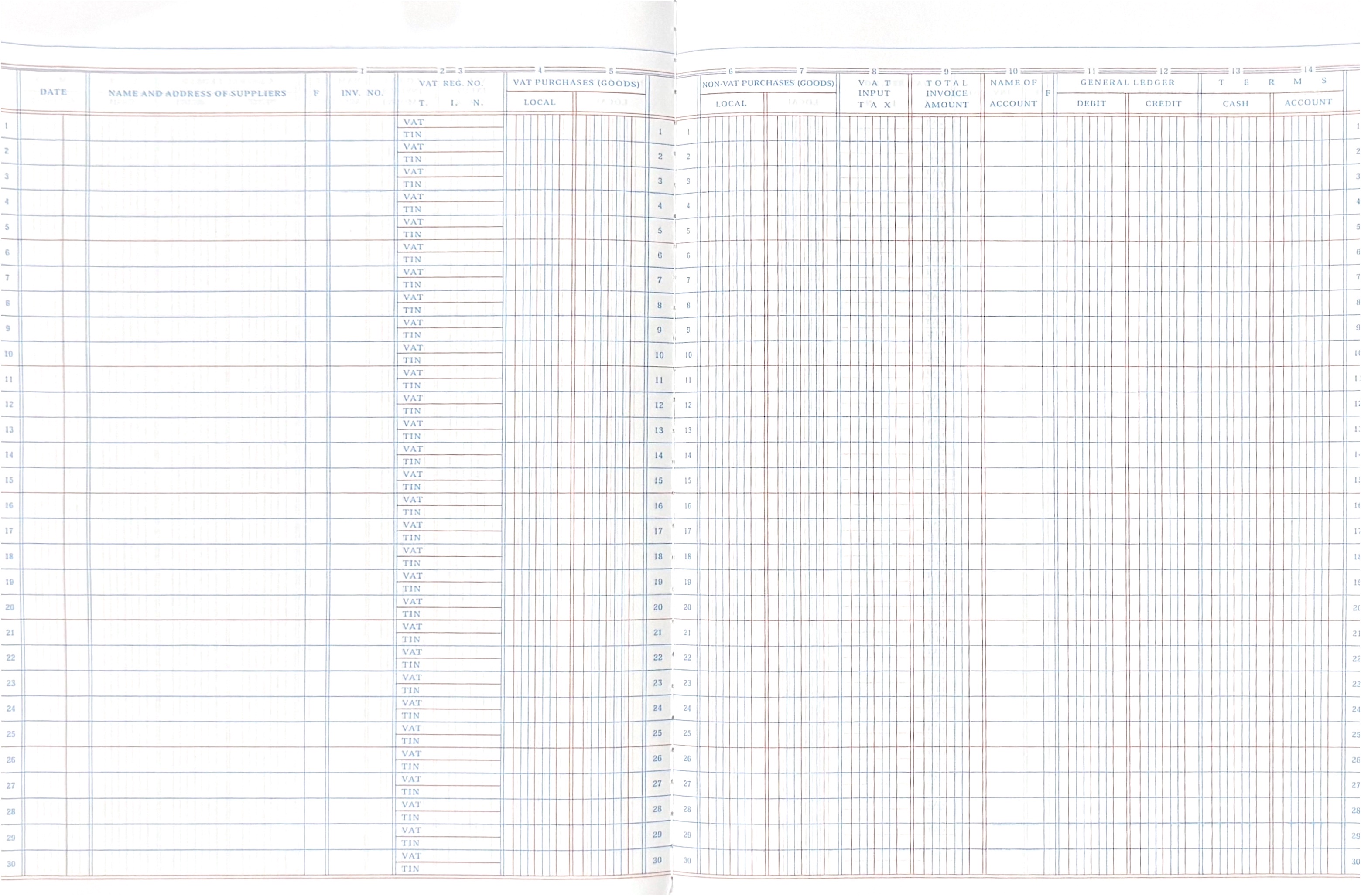 Valiant Columnar Notebook 3 columns to 14 columns, journal notebook and ...