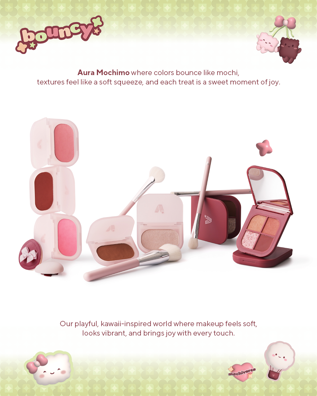 VICE CO. Aura Mochimo Soft Bouncy Blush + Soft Touch Eyeshadow Quad ...