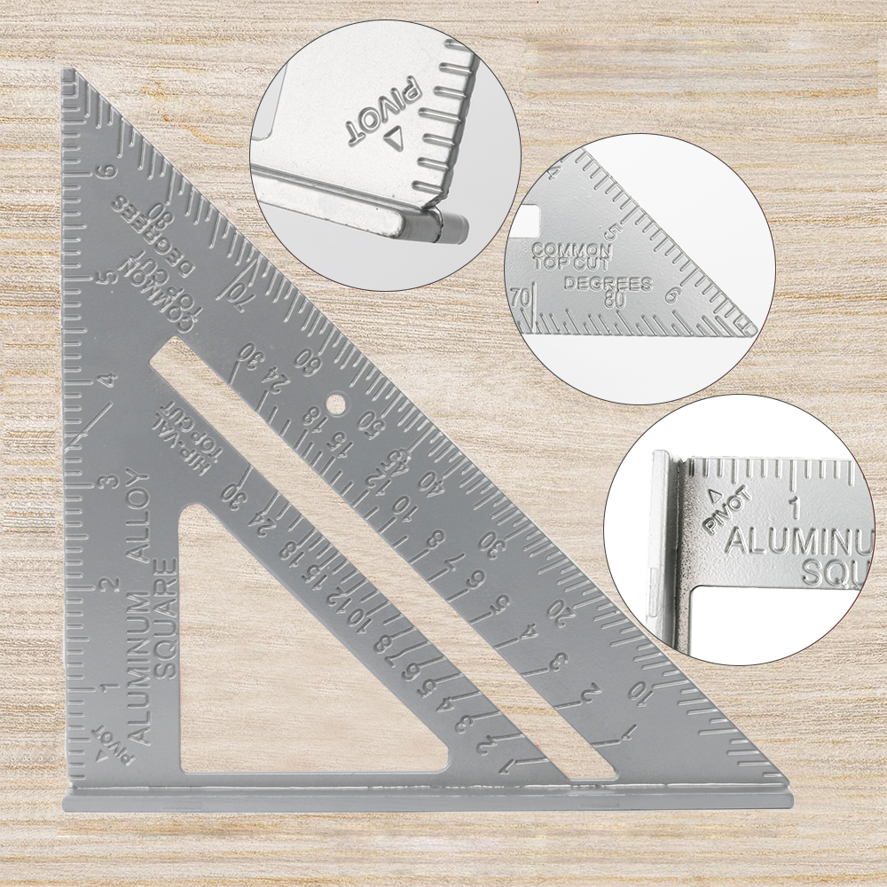 7Inch Aluminum Alloy Triangle Ruler carpenter square professional ...