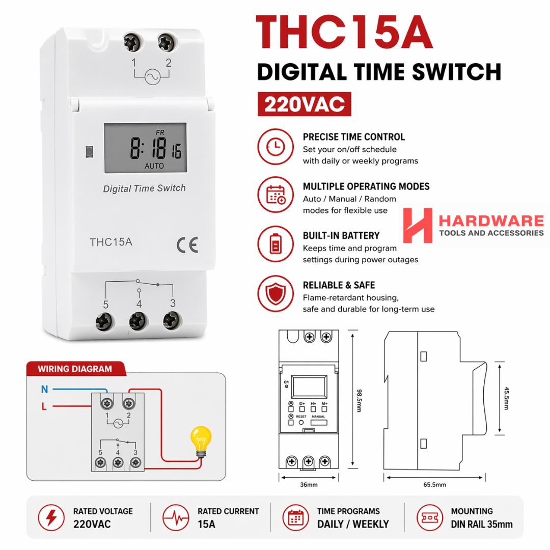 Digital Timer Switch 15A 30A Miniature Timer Digital Programmable Timer ...
