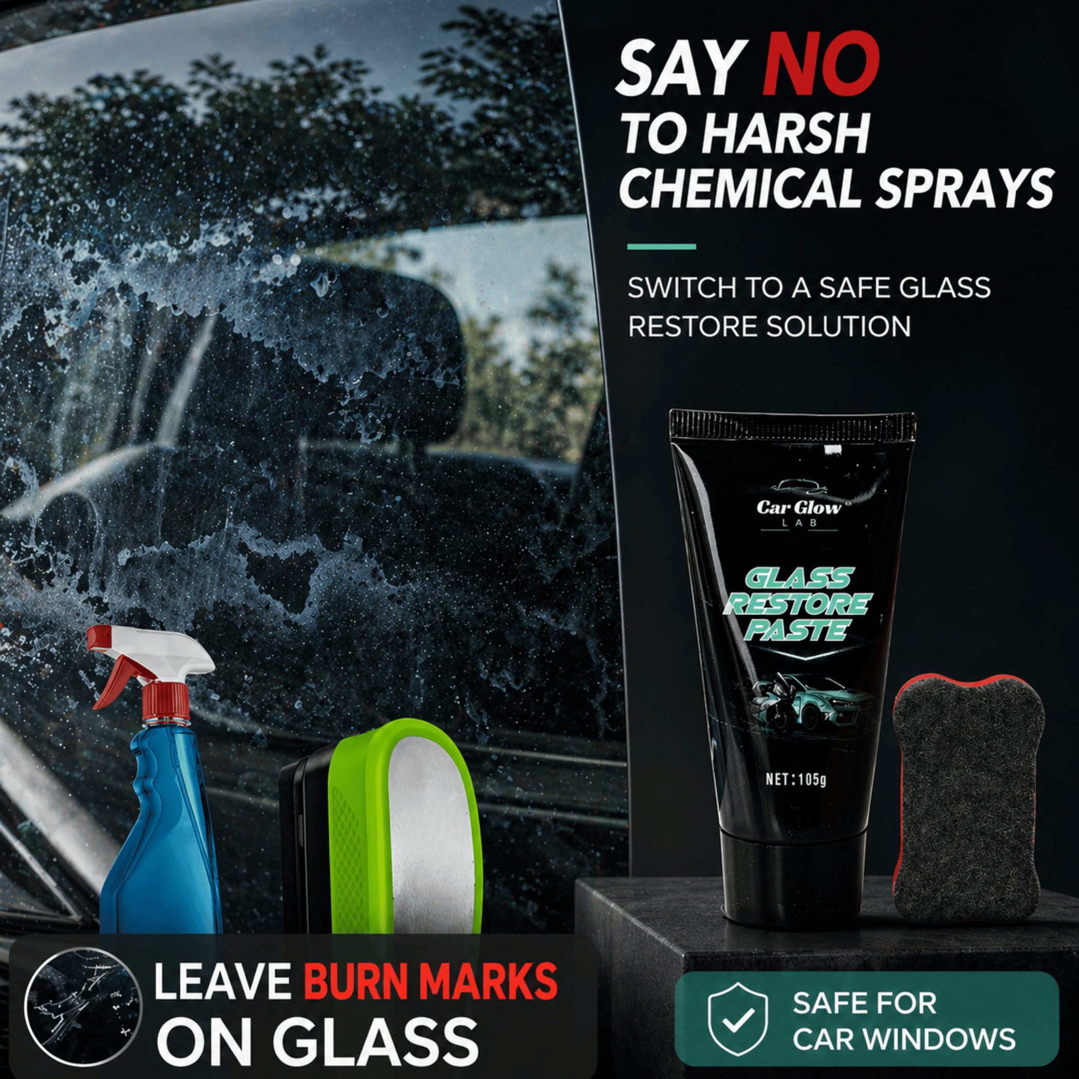 [CGL] Glass Cleaner for Window, Acid Rain Remover, Watermarks Remover ...
