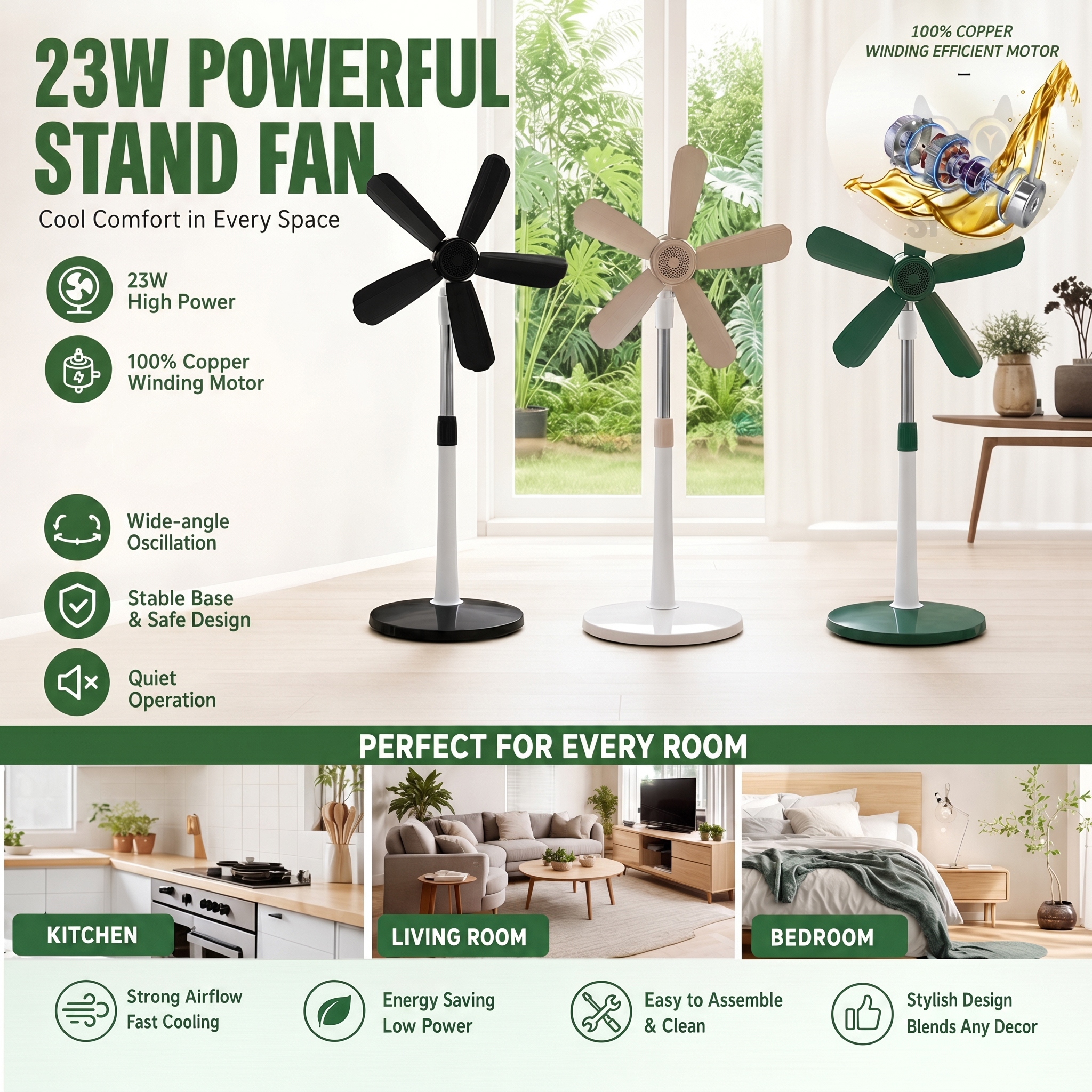 Buy 1 Take 1 Stand Fan 5 Blade Big Floor Electric Fan Floor Clip Fan ...