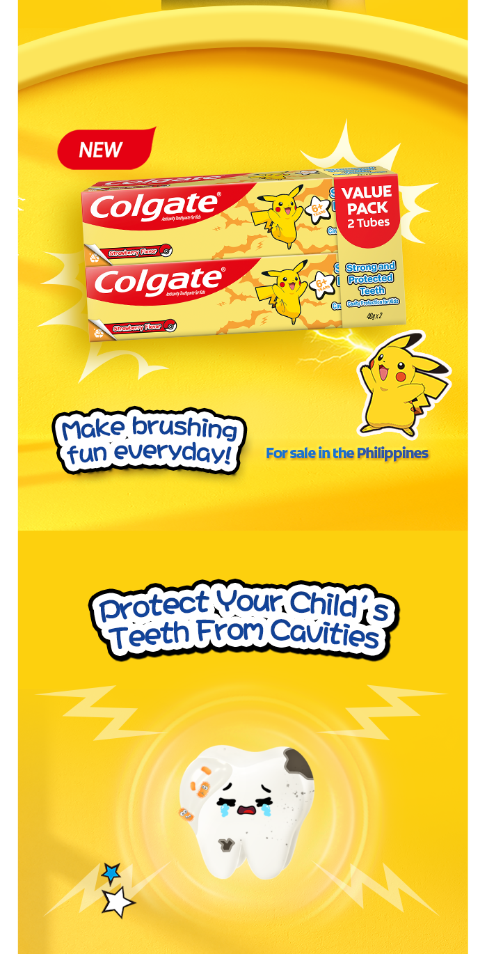 NEW Colgate Pokemon Strawberry Flavored Anti Cavity Toothpaste 40g x4 ...