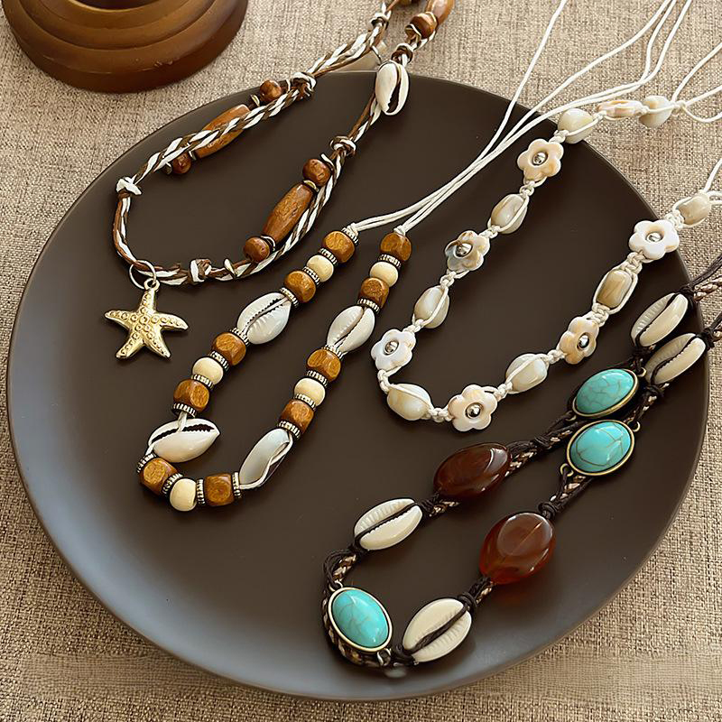 [BF] Weaving Belt Bohemian Long Dress Women Wooden Buckle Waist Rope ...