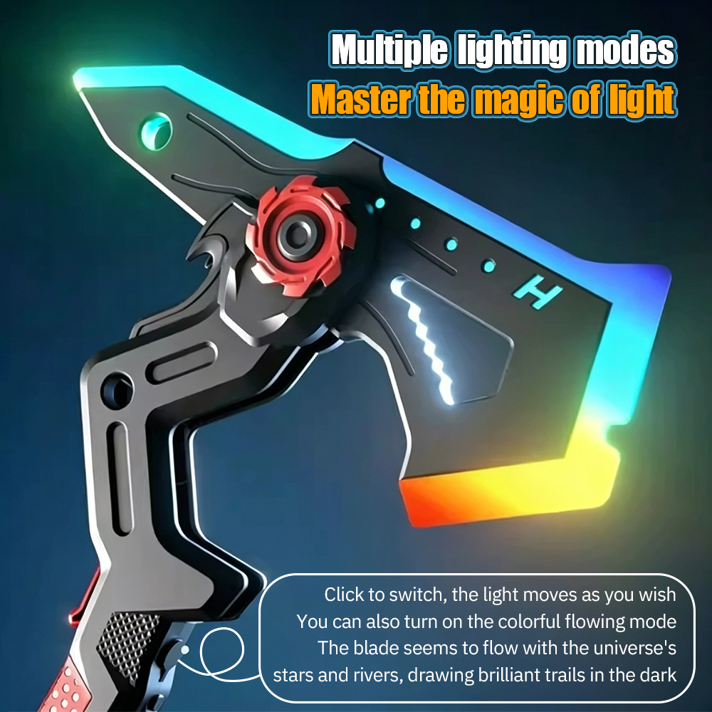 2-in-1 Luminous Sword Axe Toy With LED Flowing Lights & Fog Effect ...