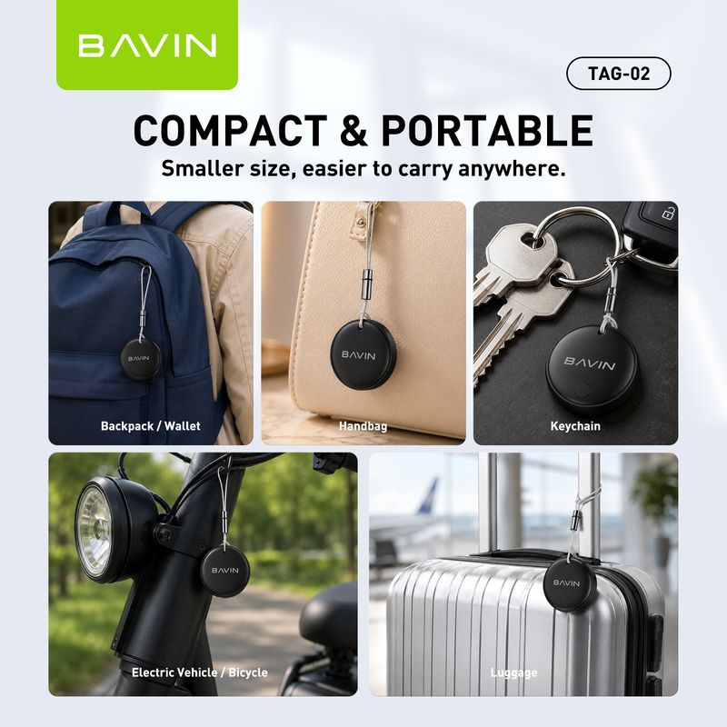 BAVIN TAG02 Smart Wireless Locator Bluetooth Tracker Finder Anti-Lost ...