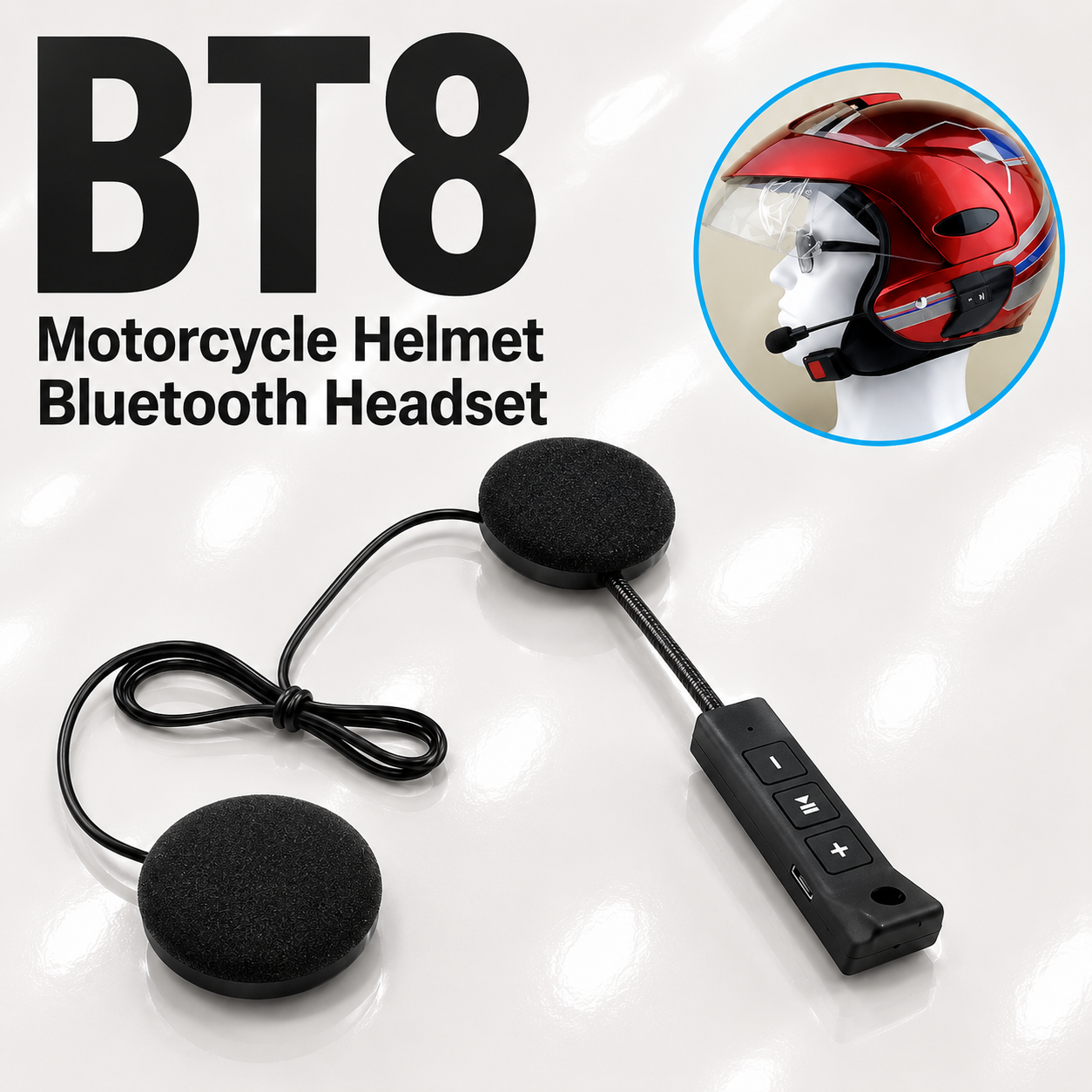 K06 Motorcycle Helmet Bluetooth Headset Wireless Earphone Handsfree ...