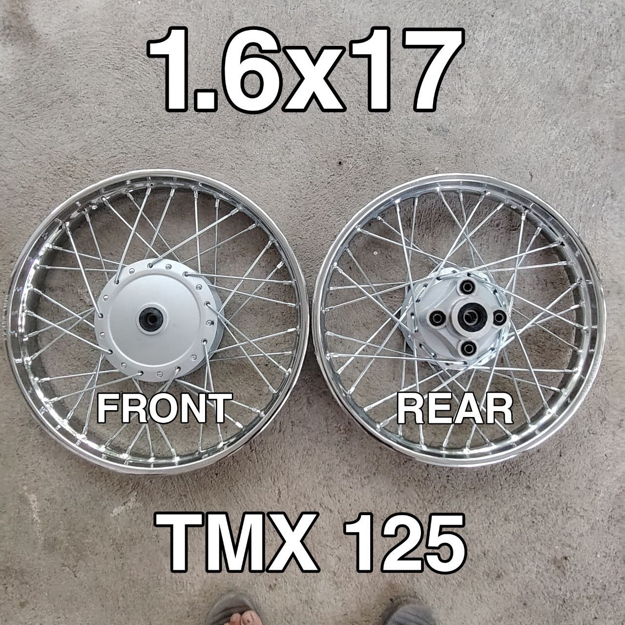 MSK TMX 125 ALPHA REAR & FRONT HUB 1.6X18 ASSY WITH BEARING + RAYUS RIM ...
