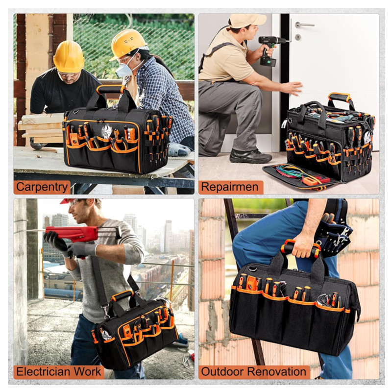 Tool Bag Oxford Waterproof Large Pocket Hardware Tools Carry Organizer ...