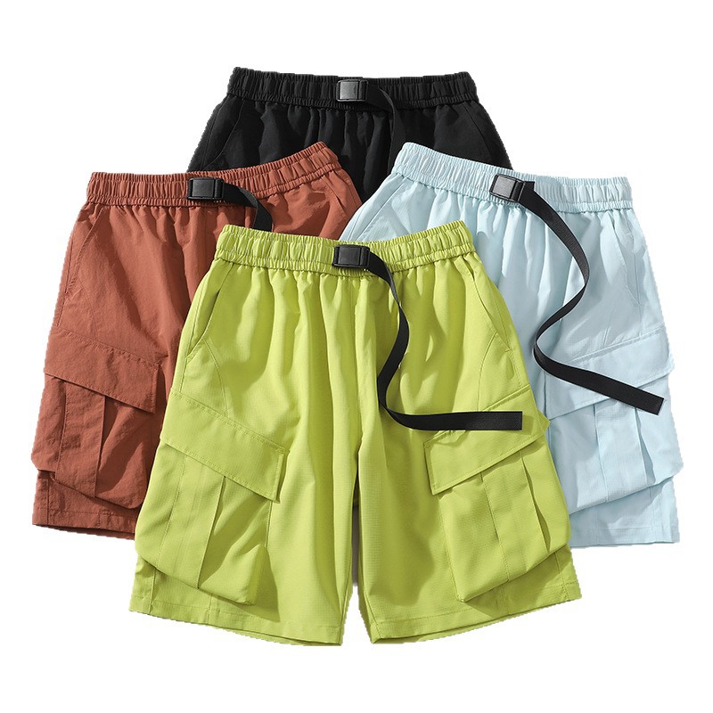 Summer Cargo Shorts 4 Pocket Unisex Oversized Plain Cool Fabric ...