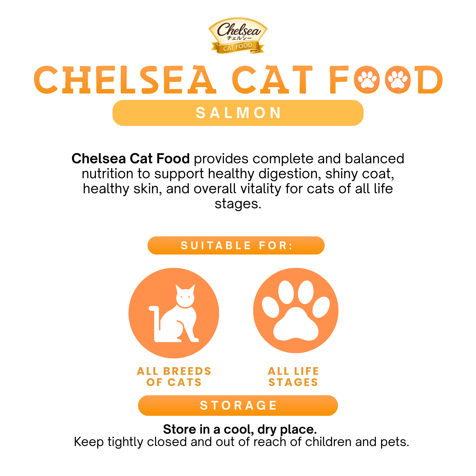 LKJ - Chelsea Cat Food for ALL LIFE STAGES (Salmon Flavor) 500g ...
