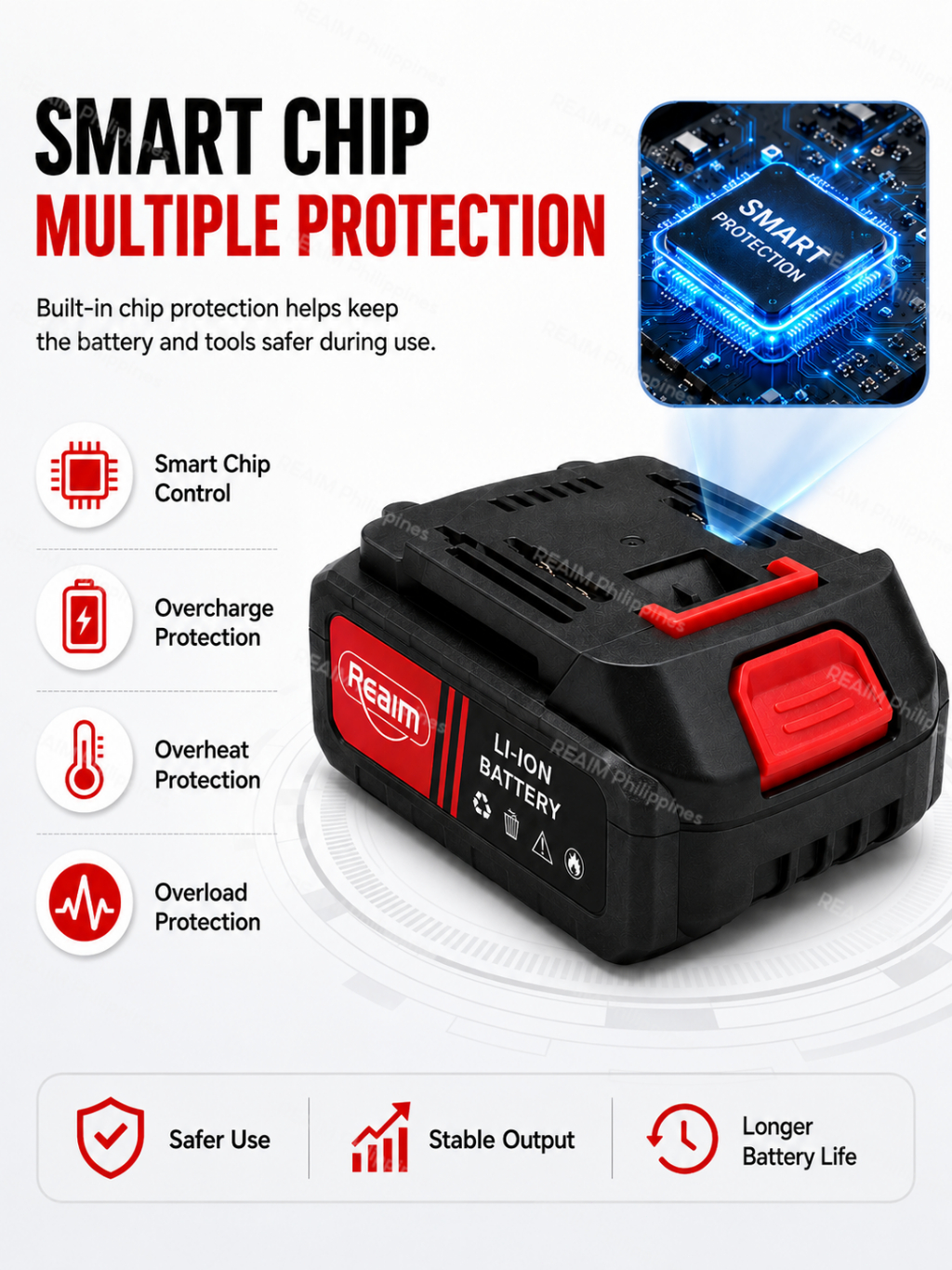 REAIM Lithium Battery 12V 18.5V Rechargeable Battery for Power Tools ...