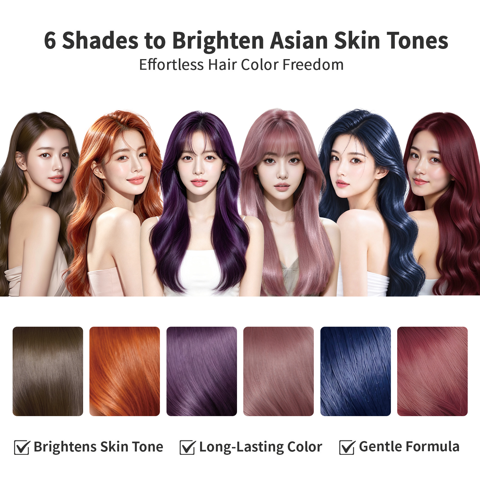KoKei Bubble Hair Color Keratin Repair Herbal Hair Dye Permanent Non ...