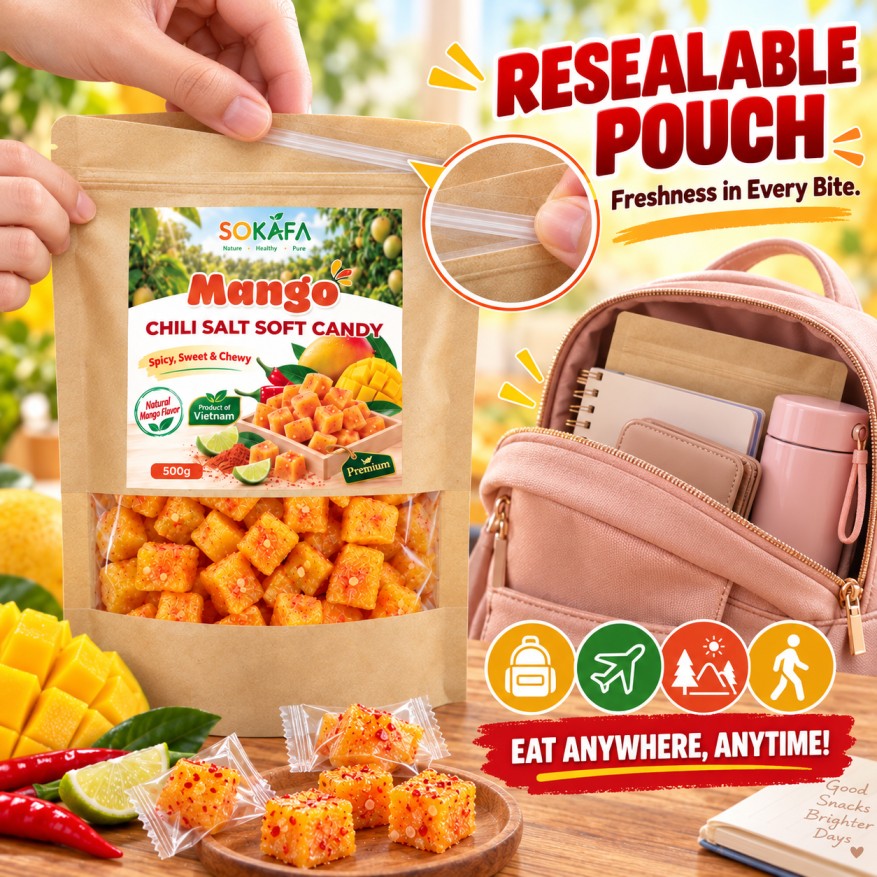 Mango Pudding Chili Salt Soft Candy 100g/250g - Addictive Sweet, Sour ...