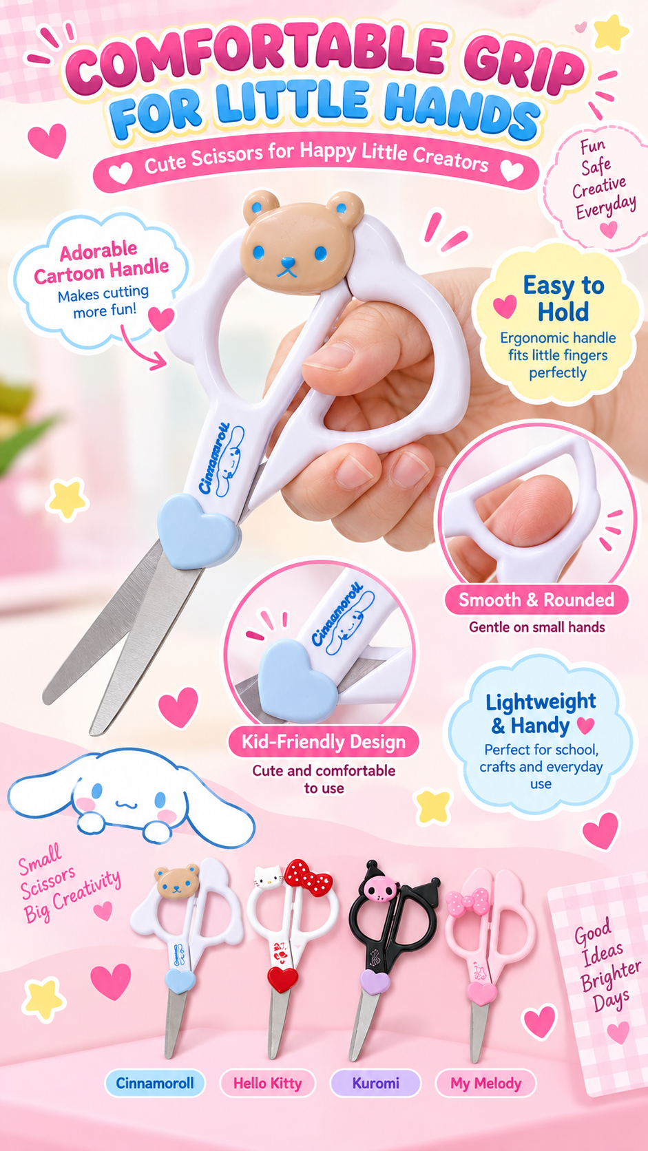 UNICO Sanrio Kuromi Hand Made Scissors Cute Portable Paper Cutting ...