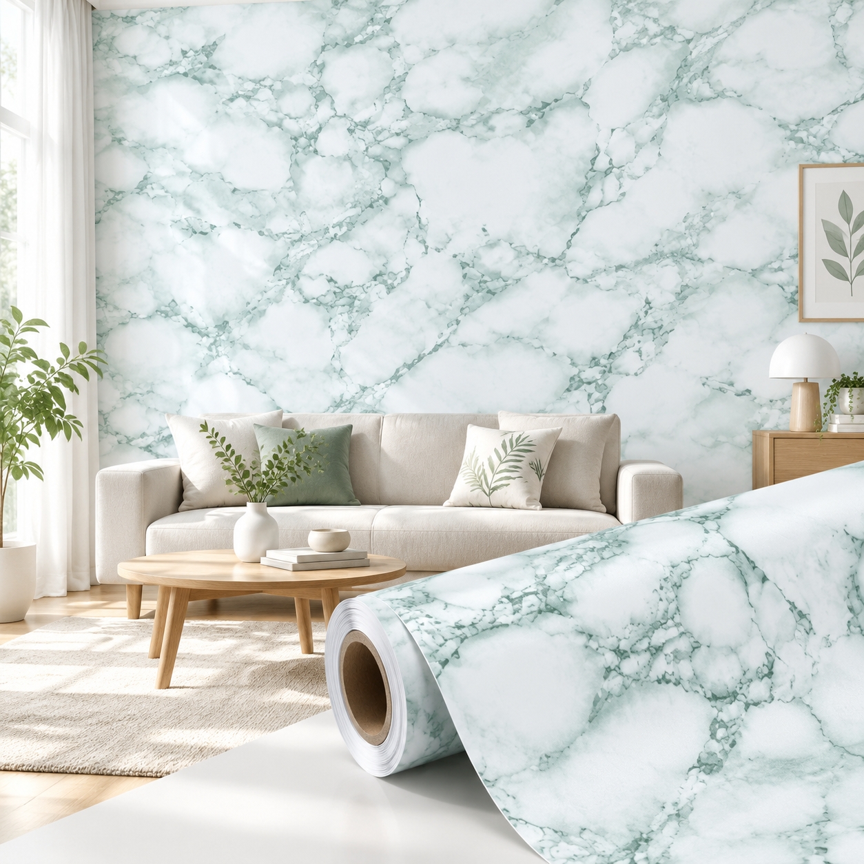 Supermax Green Marble Design Wallpaper 10M by 45CM PVC Self-adhesive ...