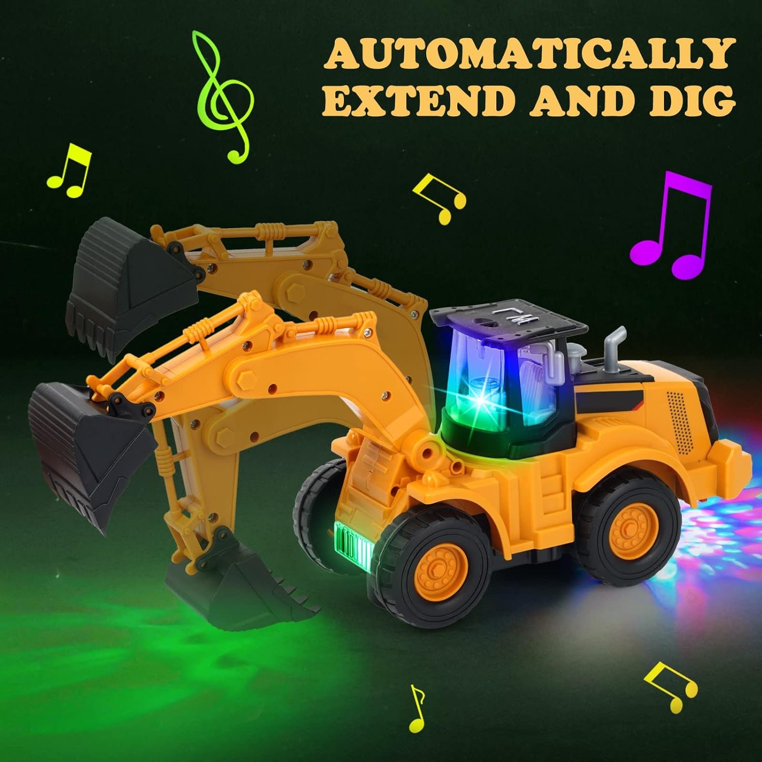 Bigtruck Electric Universal Excavator Hook Crane Toy Simulation Light ...