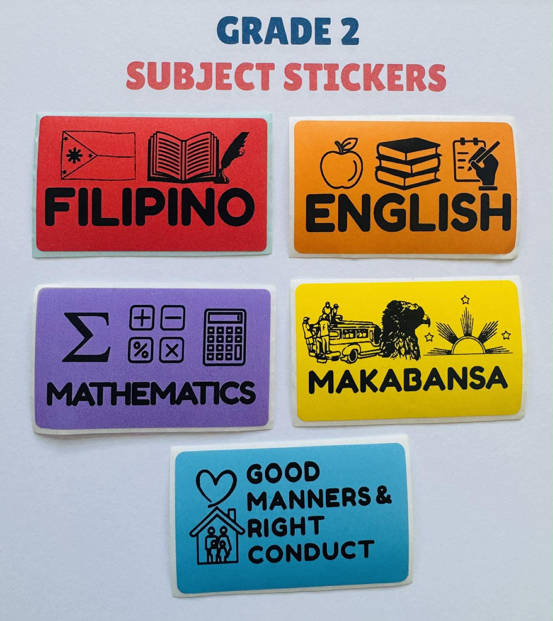 Subject Label Sticker for Grade 1-10 Subject Stickers Notebook Label ...