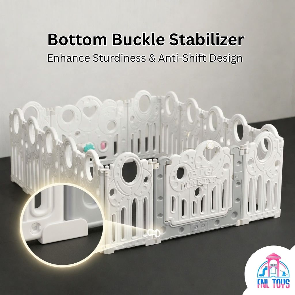 Baby Playpen Big Party Indoor Play Fence with Door and 10 Ocean Balls ...