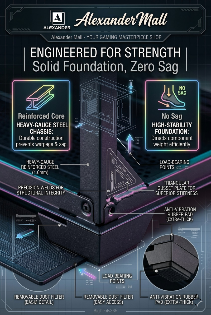 EXPOSE T8 Gaming PC Case 3 RGB Fans Mid Tower Tempered Glass MATX ATX ...