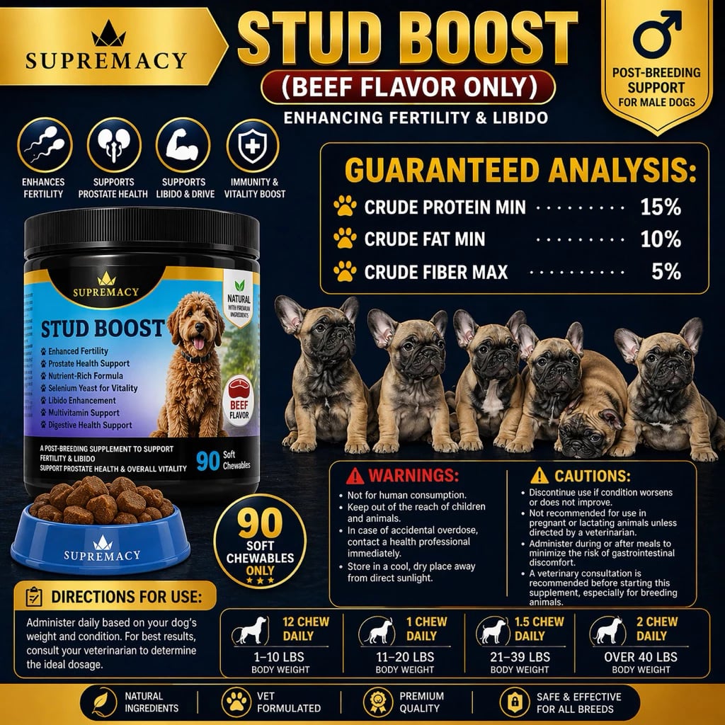 Supremacy Stud Boost Fertility Treats for Dogs Enhance Male ...