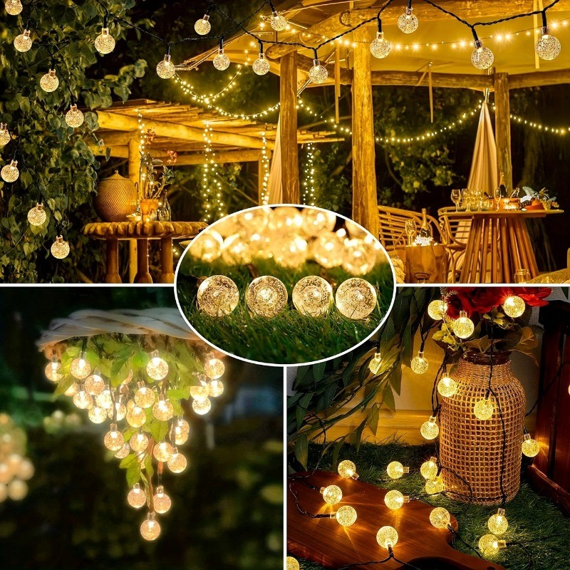 [Fast shipping]20/50/100 LED Garden LED Solar String Lights Bubble ...