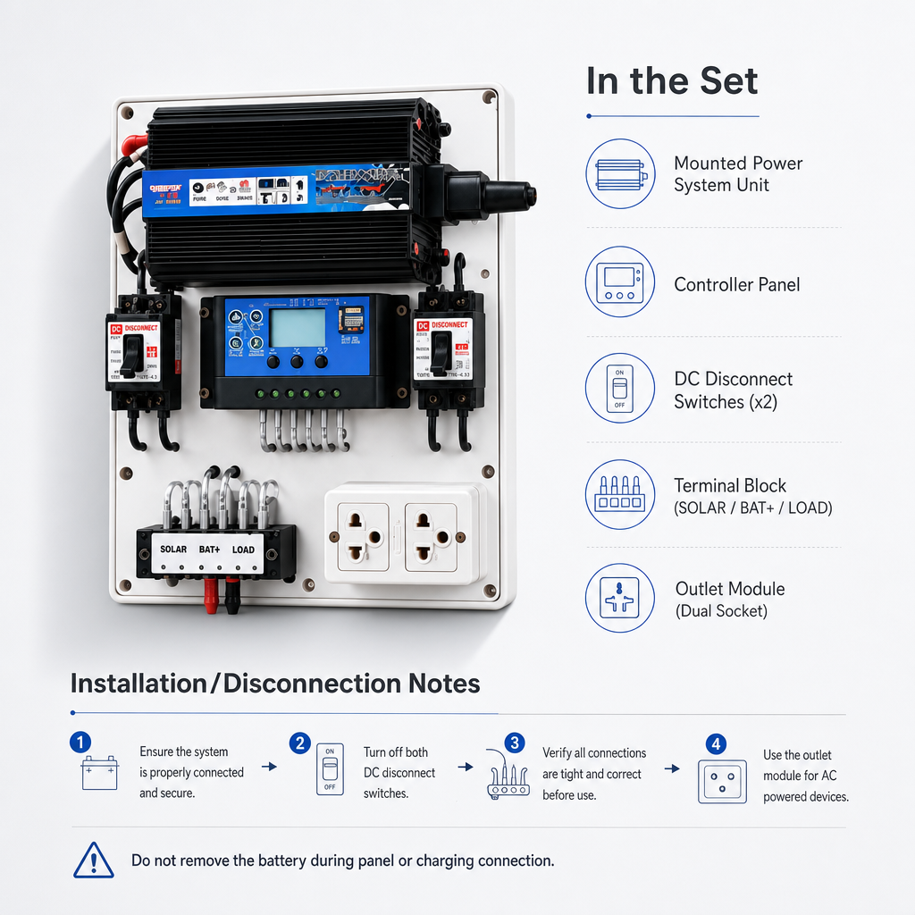 1000W All-in-One Solar Power Inverter Kit with Controller & Protection ...